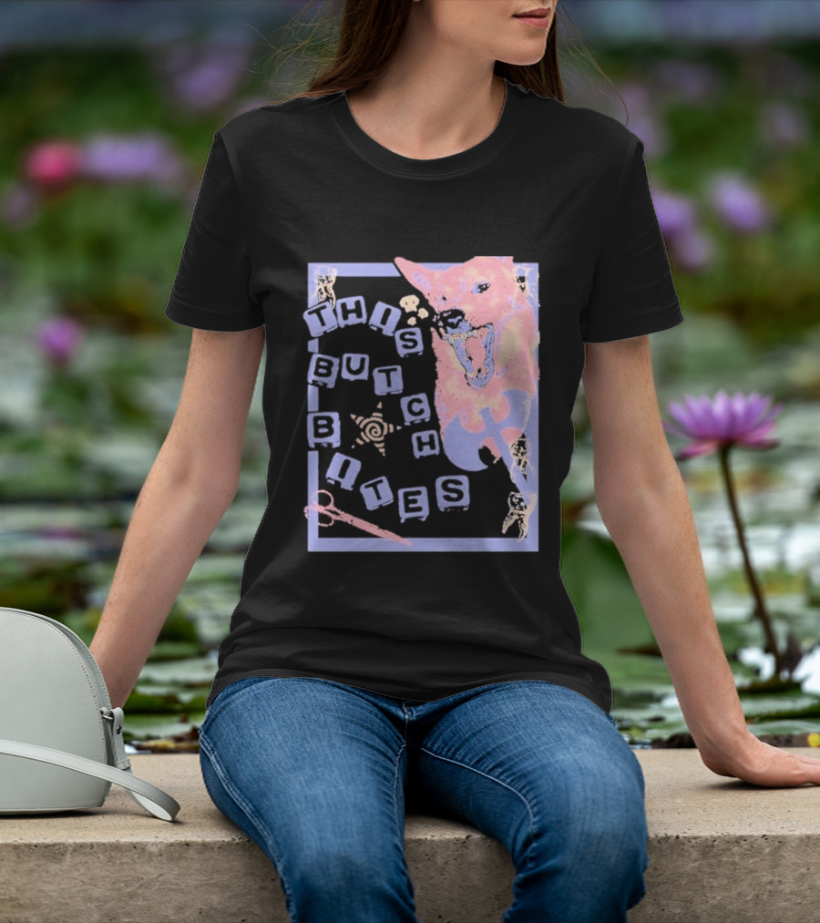 This Butch Bites Dog Retro Vibe Scissors And Blocks T-Shirt
