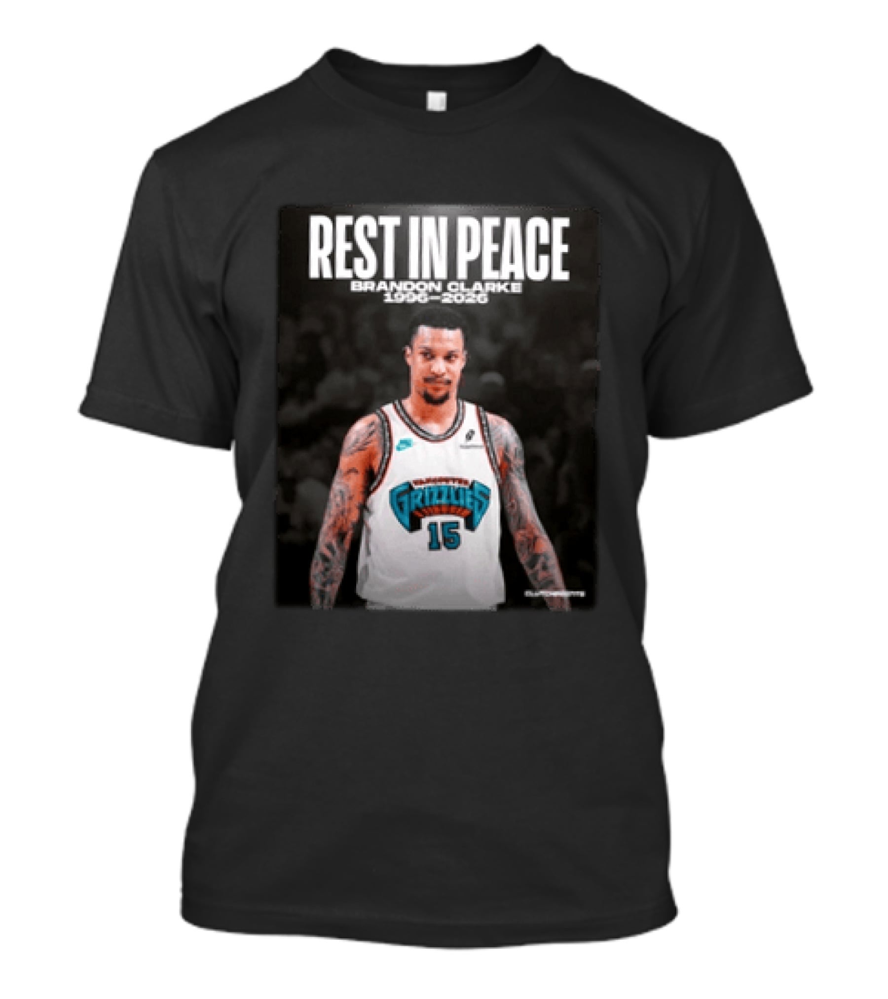 Rest In Peace Brandon Clarke 1996 2026 Vancouver Grizzlies 15 T-Shirt
