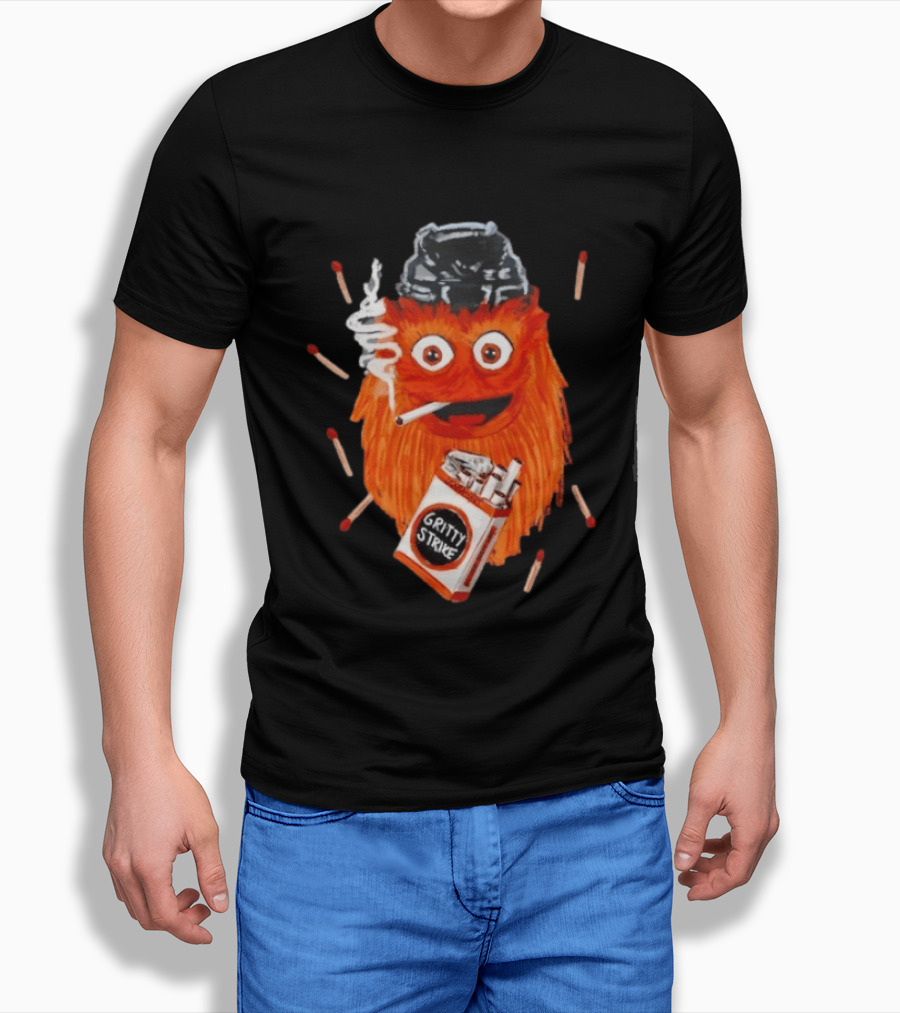 Gritty Strike Smoking Philadelphia Flyers Hockey 2026 T-Shirt