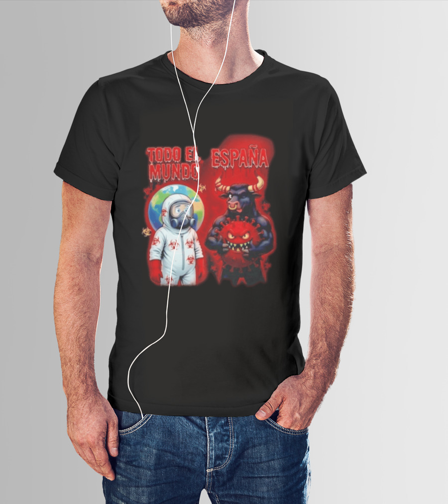 Todo El Mundo España Hantavirus 2026 Hazmat Bull And Virus T-Shirt