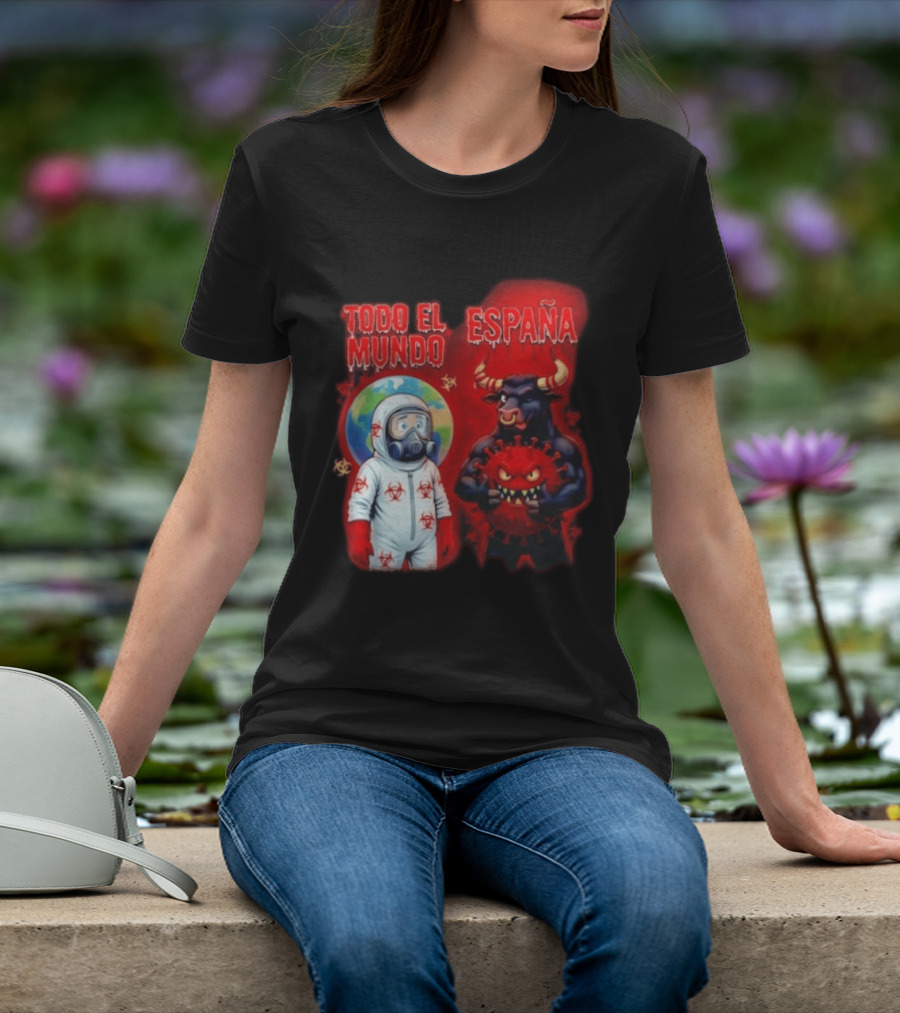 Todo El Mundo España Hantavirus 2026 Hazmat Bull And Virus T-Shirt