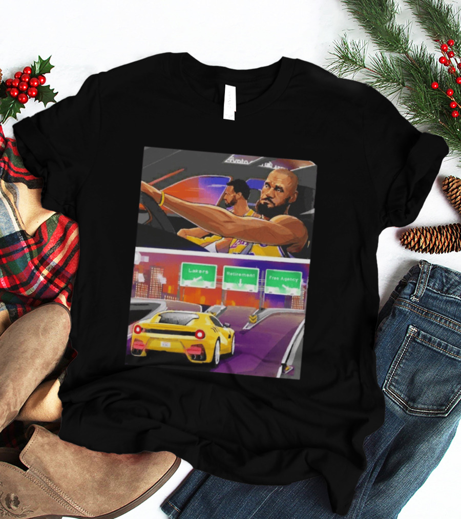 Lakers Lebron James Path: Retirement Versus Free Agency Decision Journey T-Shirt