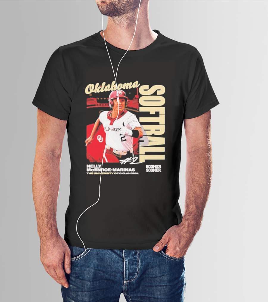 Nelly McEnroe Marinas #2 Oklahoma Sooners Softball Player T-Shirt
