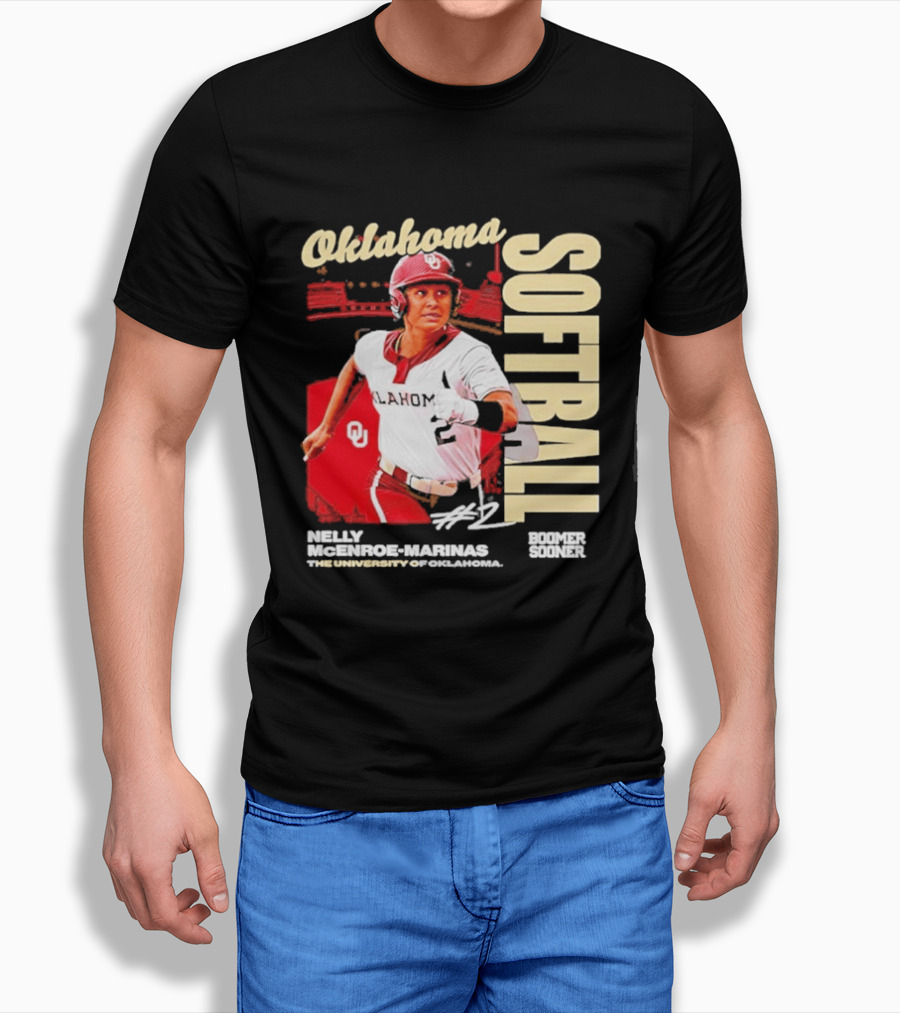 Nelly McEnroe Marinas #2 Oklahoma Sooners Softball Player T-Shirt
