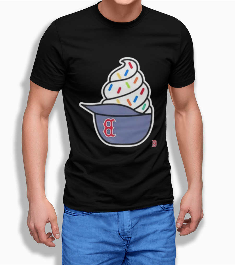 Boston Red Sox Ice Cream Helmet With Sprinkles Baseball Fans T-Shirt