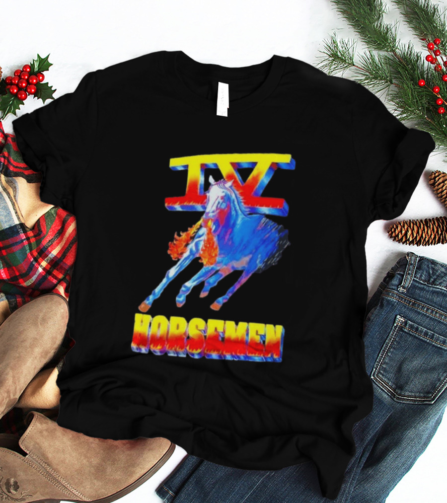 Four Horsemen WWE 90s IV Fiery Horse Retro Wrestling T-Shirt