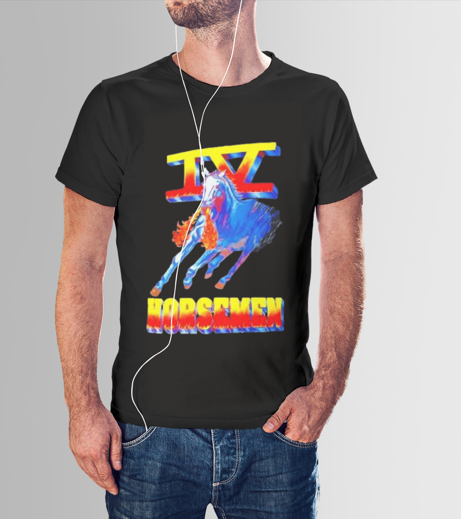Four Horsemen WWE 90s IV Fiery Horse Retro Wrestling T-Shirt