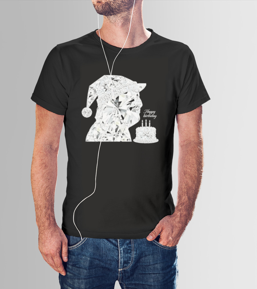 Happy Birthday Trump Diamond Wizard With Crystal Hat And Cake T-Shirt
