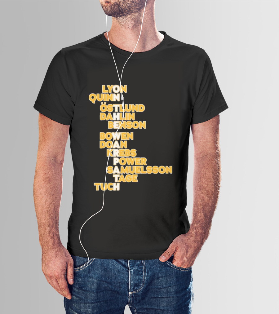 Lyon Quinn Östlund Dahlin Benson Bowen Doan Krebs Power Samuelsson Tage Tuch Buffalo Sabres 2026 T-Shirt