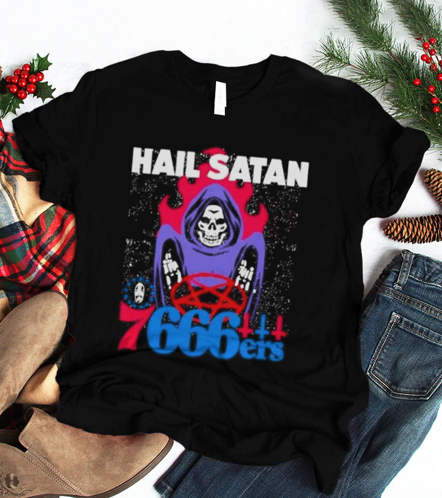 Hail Satan 76ers 666 Flame Creature T-Shirt