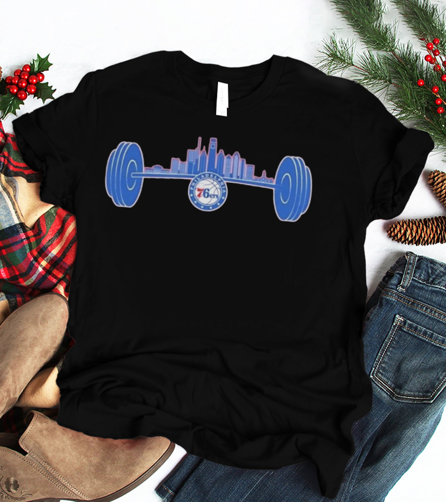 Philadelphia 76ers Skyline Weightlifting Philly Strong Series T-Shirt