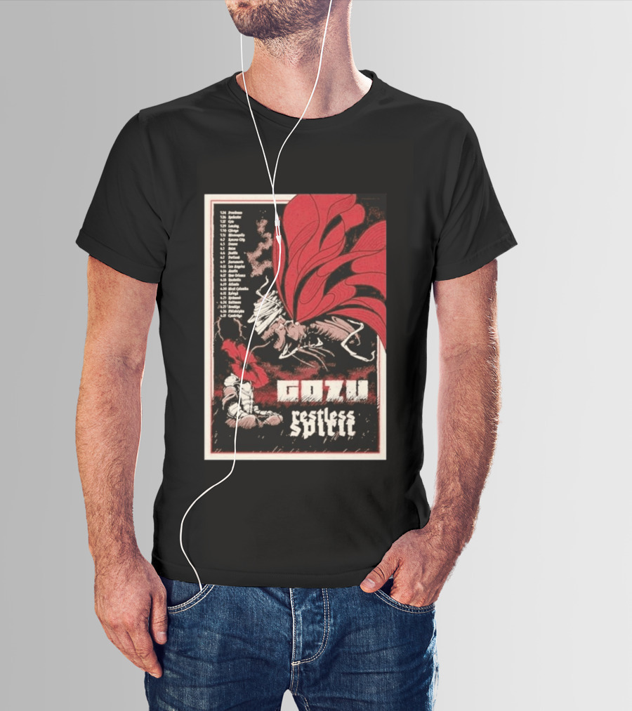 Gozu Restless Spirit Tour 26 With Locations And Dates T-Shirt