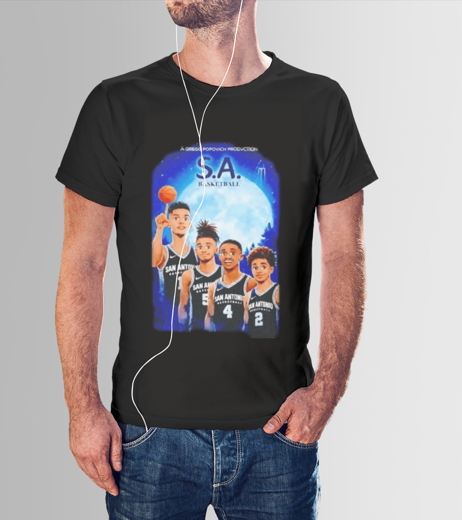 S.A. Basketball San Antonio Spurs A Gregg Popovich Production T-Shirt