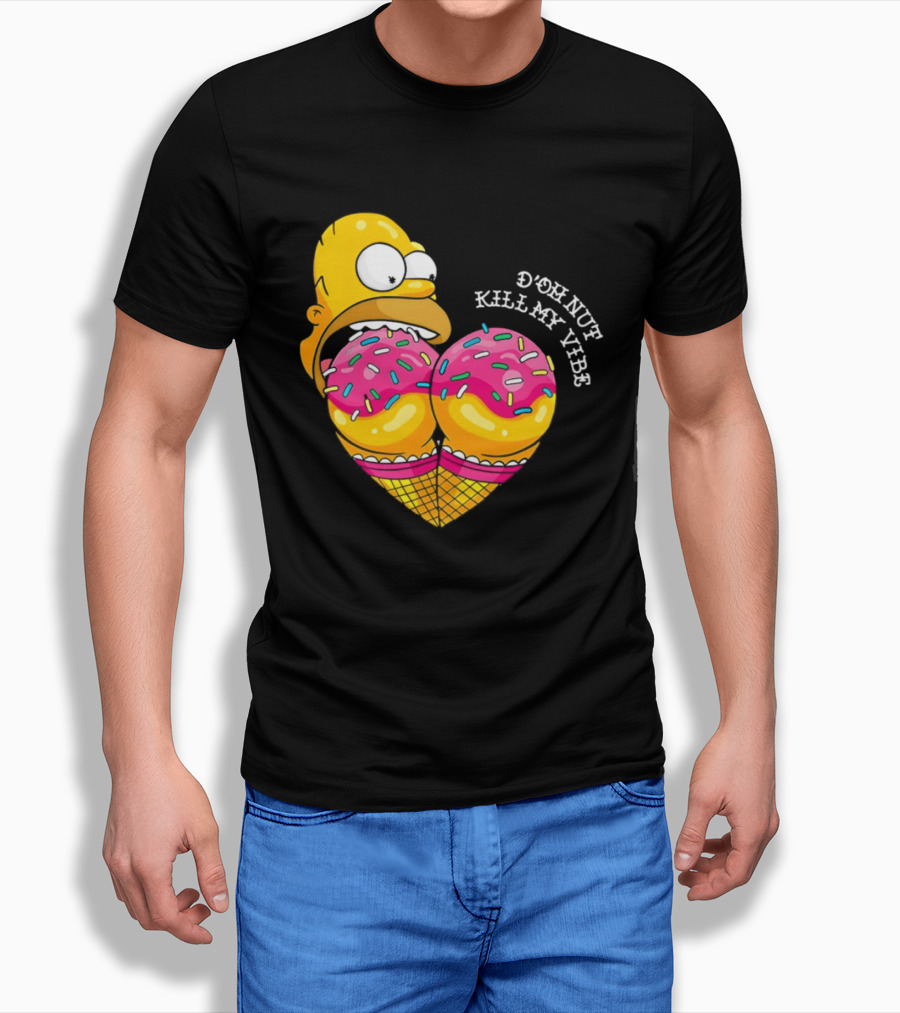 Homer D'oh Nut Kill My Vibe Ice Cream Cone T-Shirt