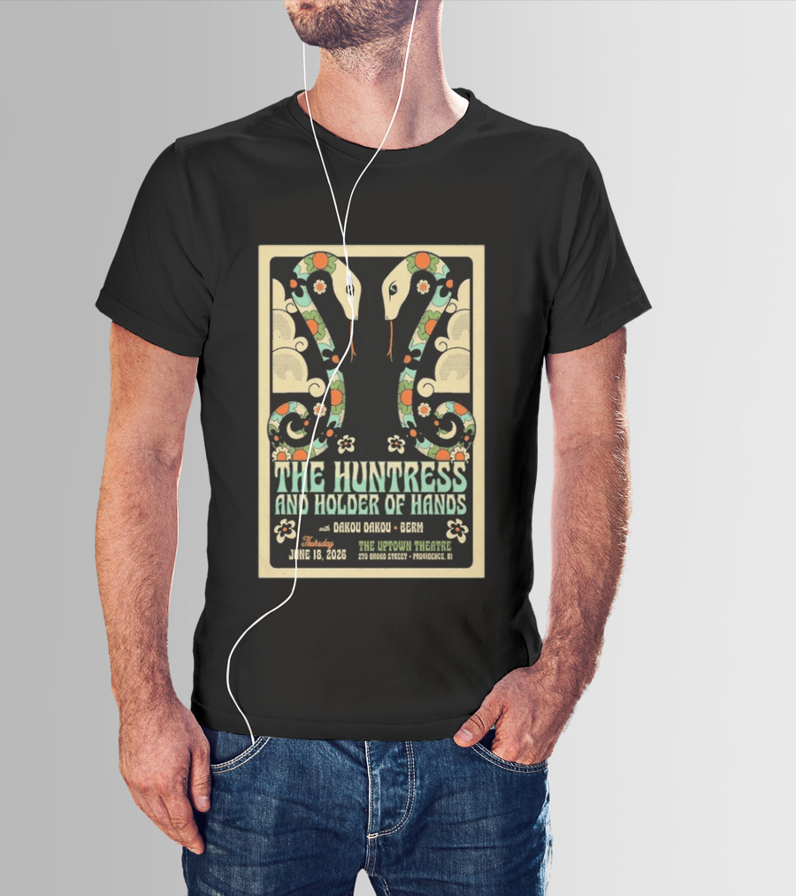 Thursday June 18 2026 The Huntress And Holder Of Hands Dakou Dakou Berm Uptown Theatre Providence RI T-Shirt