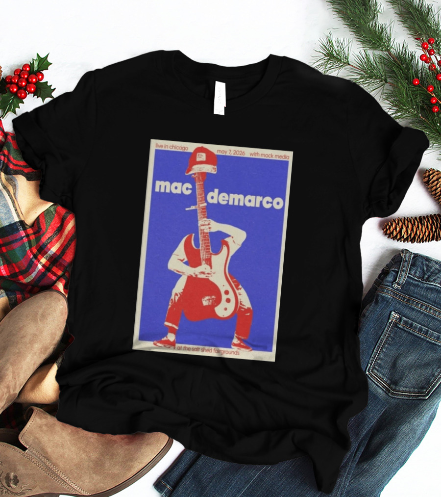 Mac Demarco Live In Chicago May 7 2026 The Salt Shed Fairgrounds With Mock Media T-Shirt