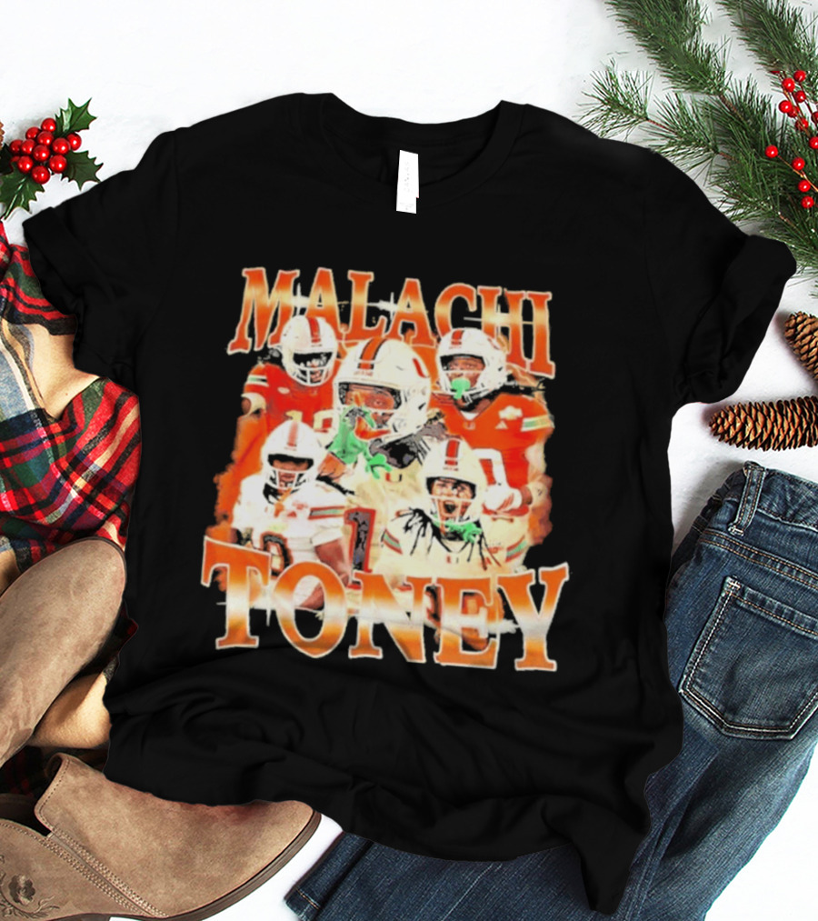Malachi Toney Miami Hurricanes Football Collage T-Shirt