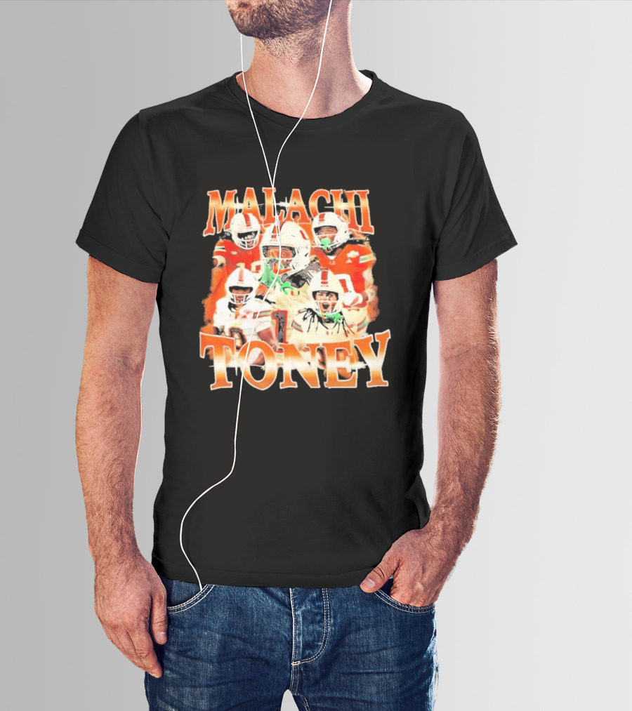 Malachi Toney Miami Hurricanes Football Collage T-Shirt