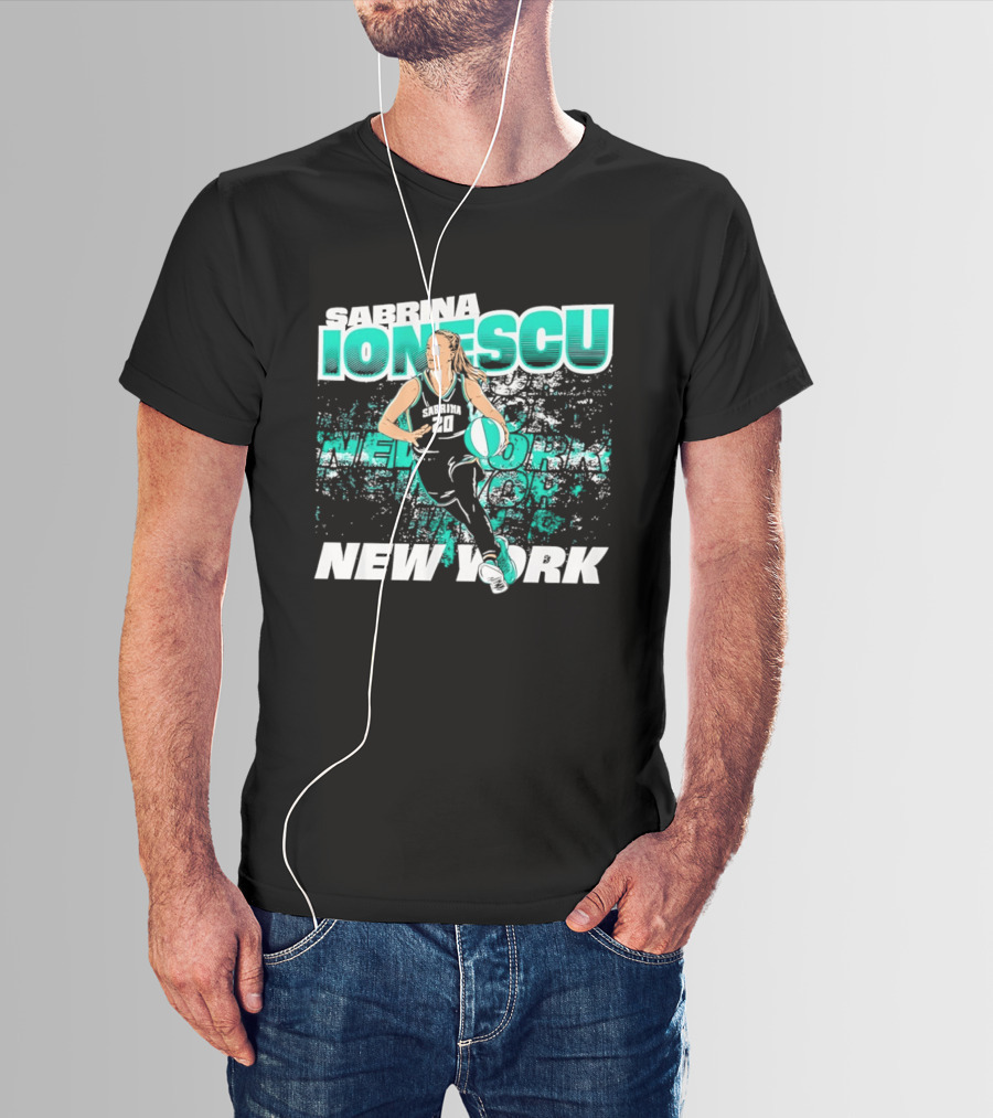 Sabrina Ionescu New York Liberty Street Ball WNBA T-Shirt