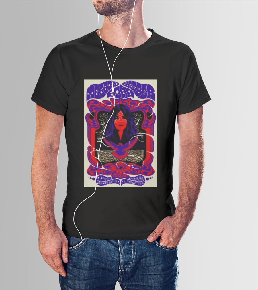 Melody's Echo Chamber Austin Psych Fest 2026 May 9 Austin TX Psychedelic Art Red Purple Woman Bird T-Shirt