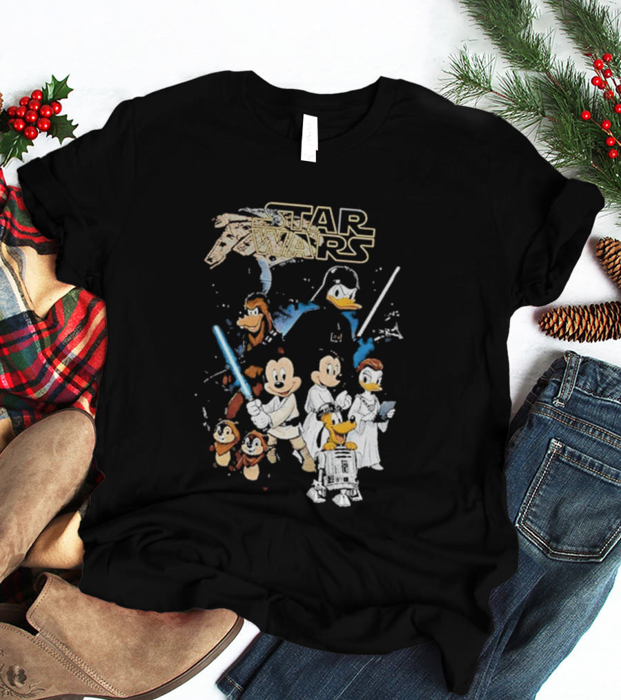 Star Wars Disney Mickey And Friends Sci Fi Cartoon Characters T-Shirt