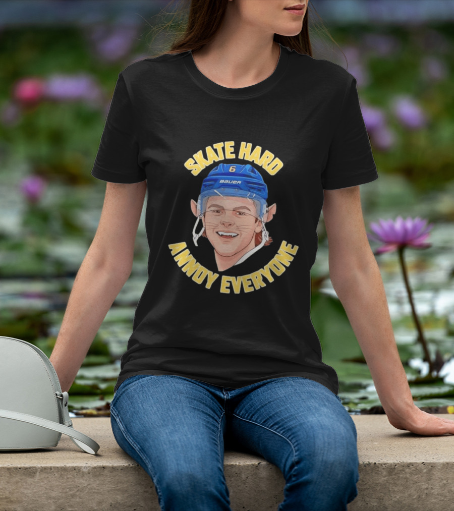 Zach Benson Skate Hard Annoy Everyone Sabres Bauer Helmet T-Shirt