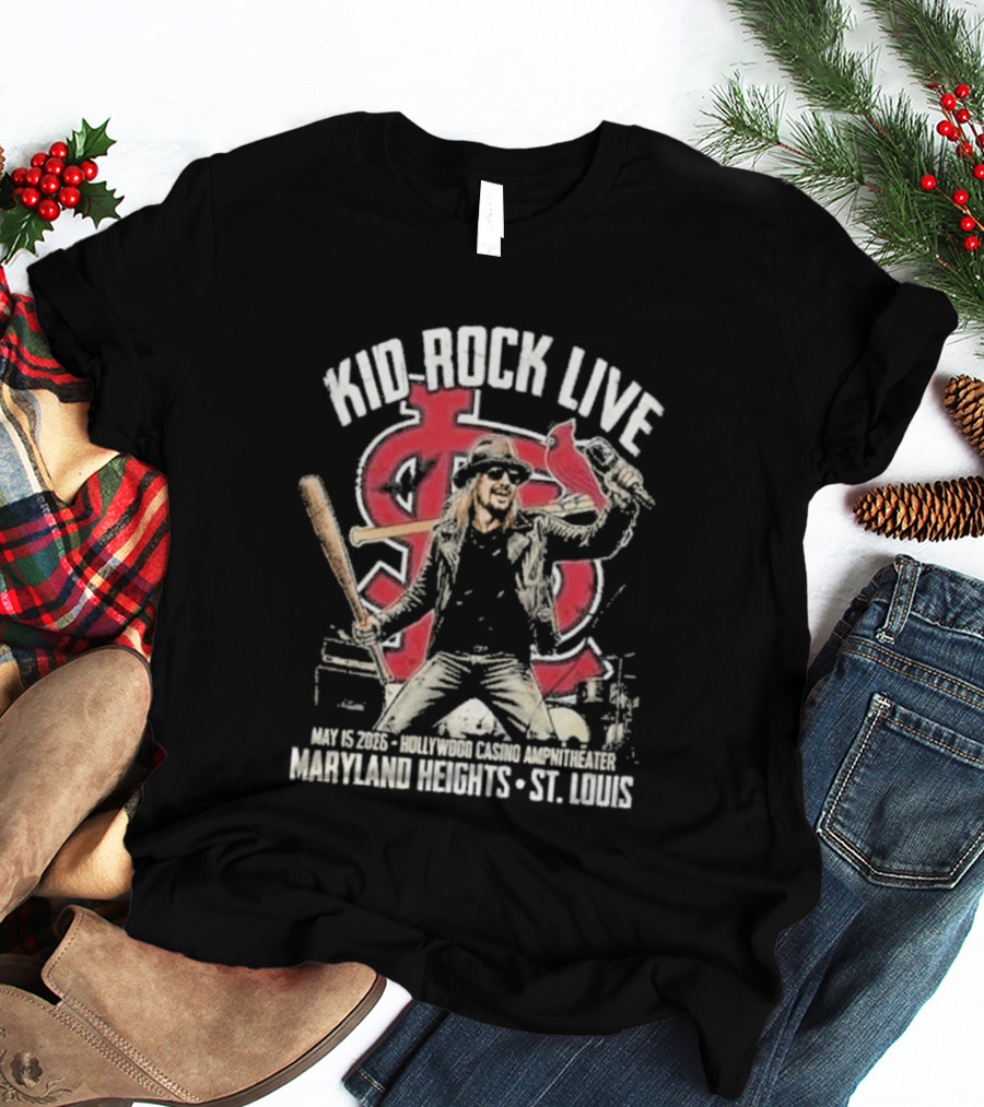 Kid Rock Live May 15 2026 Hollywood Casino Amphitheater St Louis Cardinals Maryland Heights T-Shirt