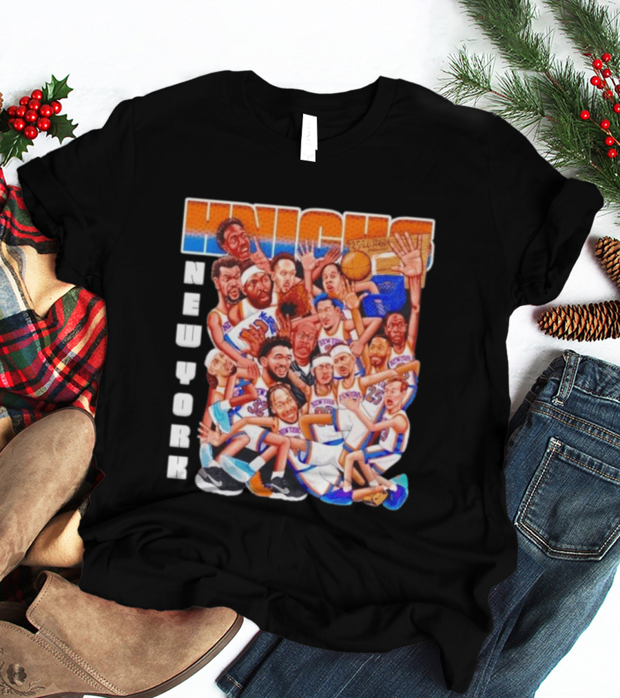 New York Knicks 2026 Season Players Caricature Basketball Team T-Shirt