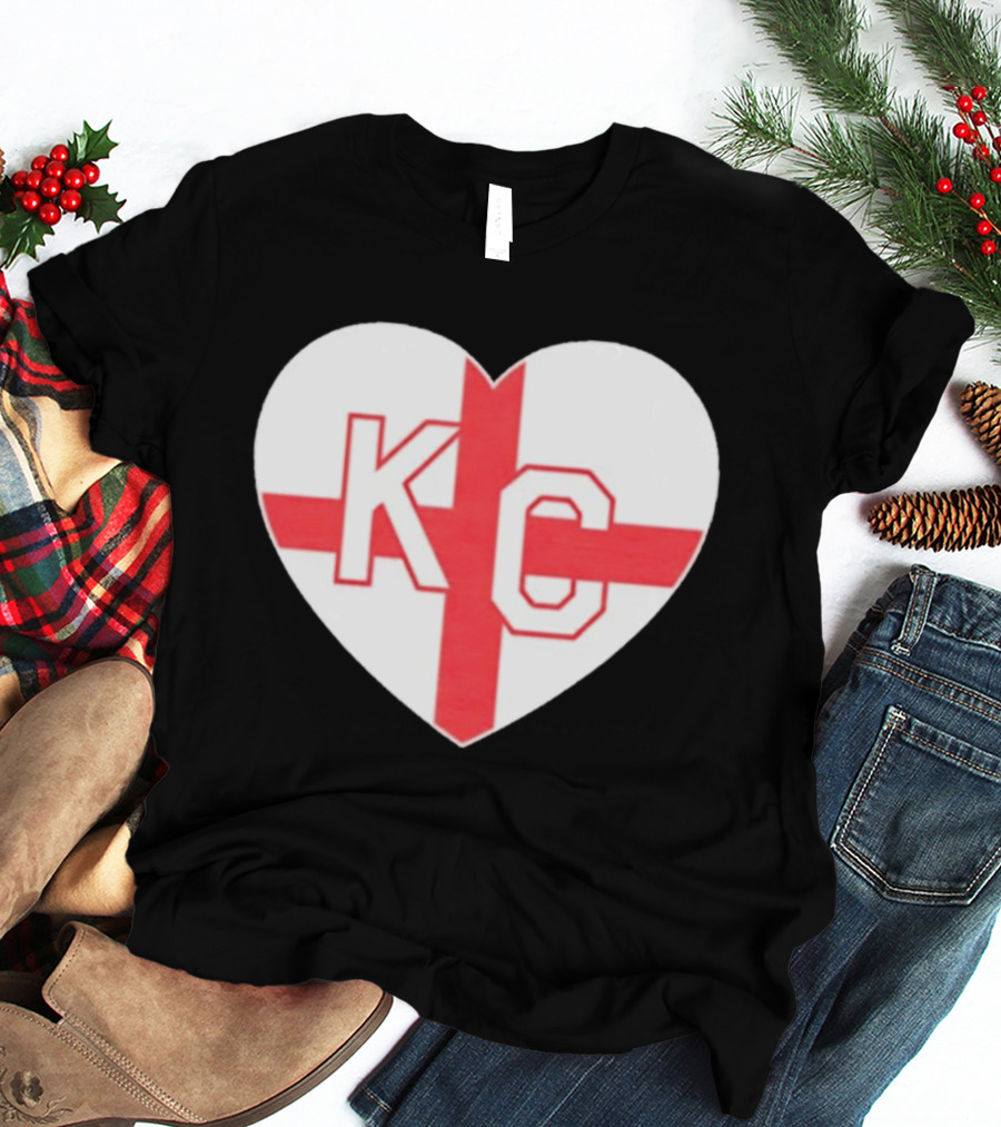England Kansas City KC Heart Cross T-Shirt
