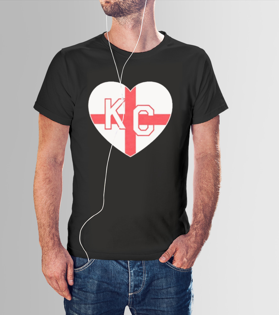 England Kansas City KC Heart Cross T-Shirt