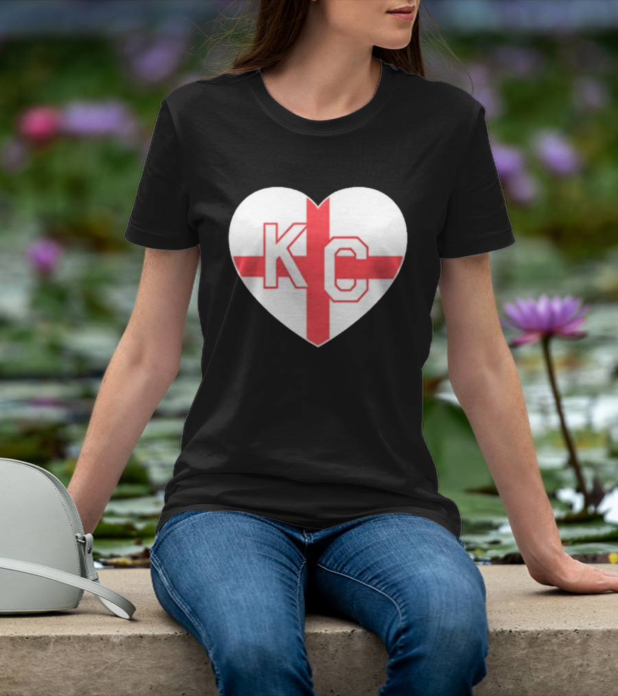 England Kansas City KC Heart Cross T-Shirt
