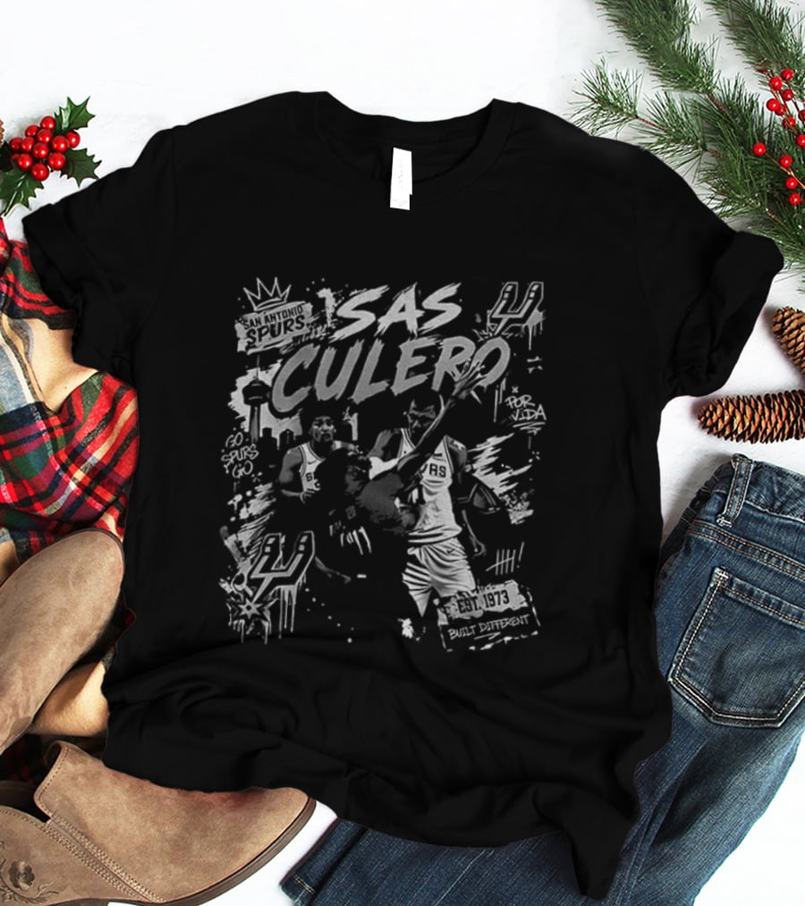 San Antonio Spurs Sas Culero Victor Wembanyama Elbowing Naz Reid Basketball Est 1973 T-Shirt