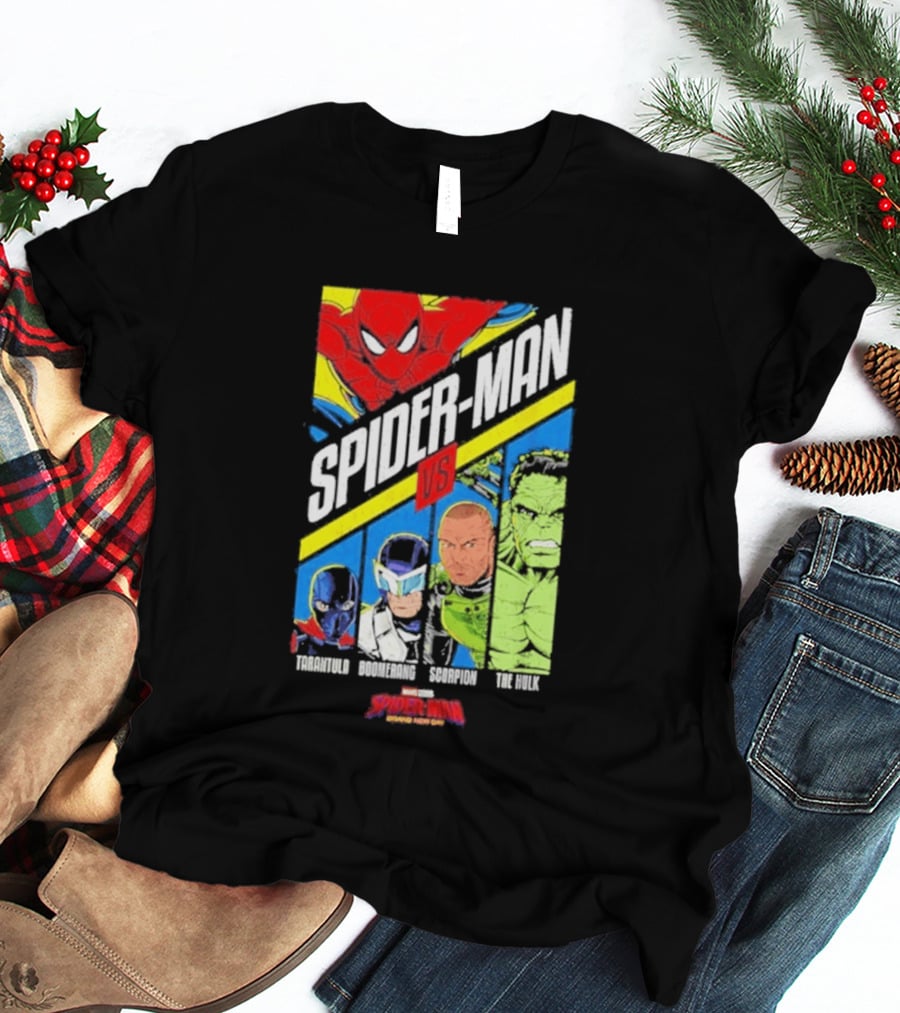 Spider Man VS Tarantula Boomerang Scorpion The Hulk Marvel Superheroes Showdown T-Shirt