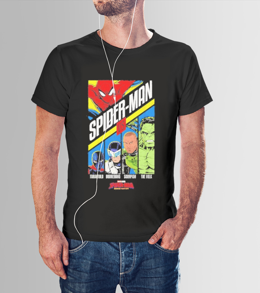Spider Man VS Tarantula Boomerang Scorpion The Hulk Marvel Superheroes Showdown T-Shirt