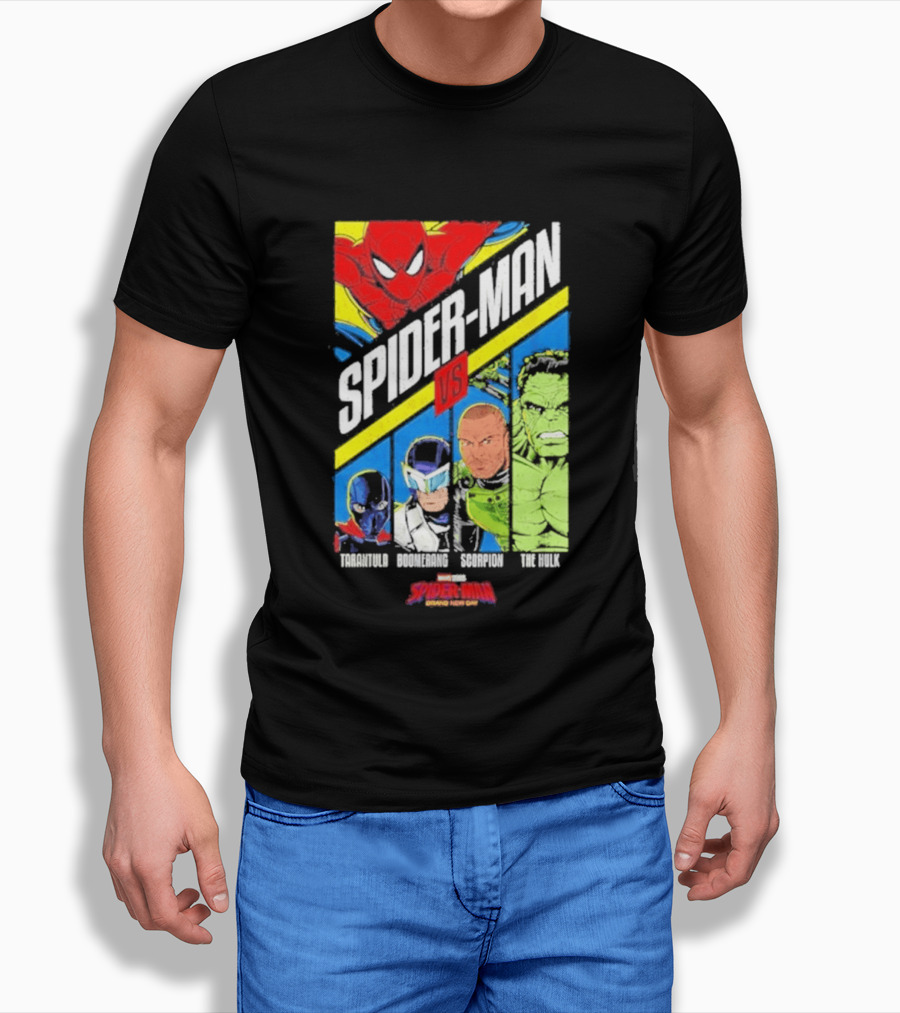 Spider Man VS Tarantula Boomerang Scorpion The Hulk Marvel Superheroes Showdown T-Shirt