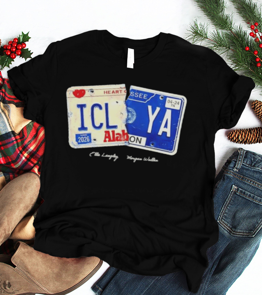 I Can't Love You Anymore Alabama Tennessee License Plate Heart Breakup T-Shirt