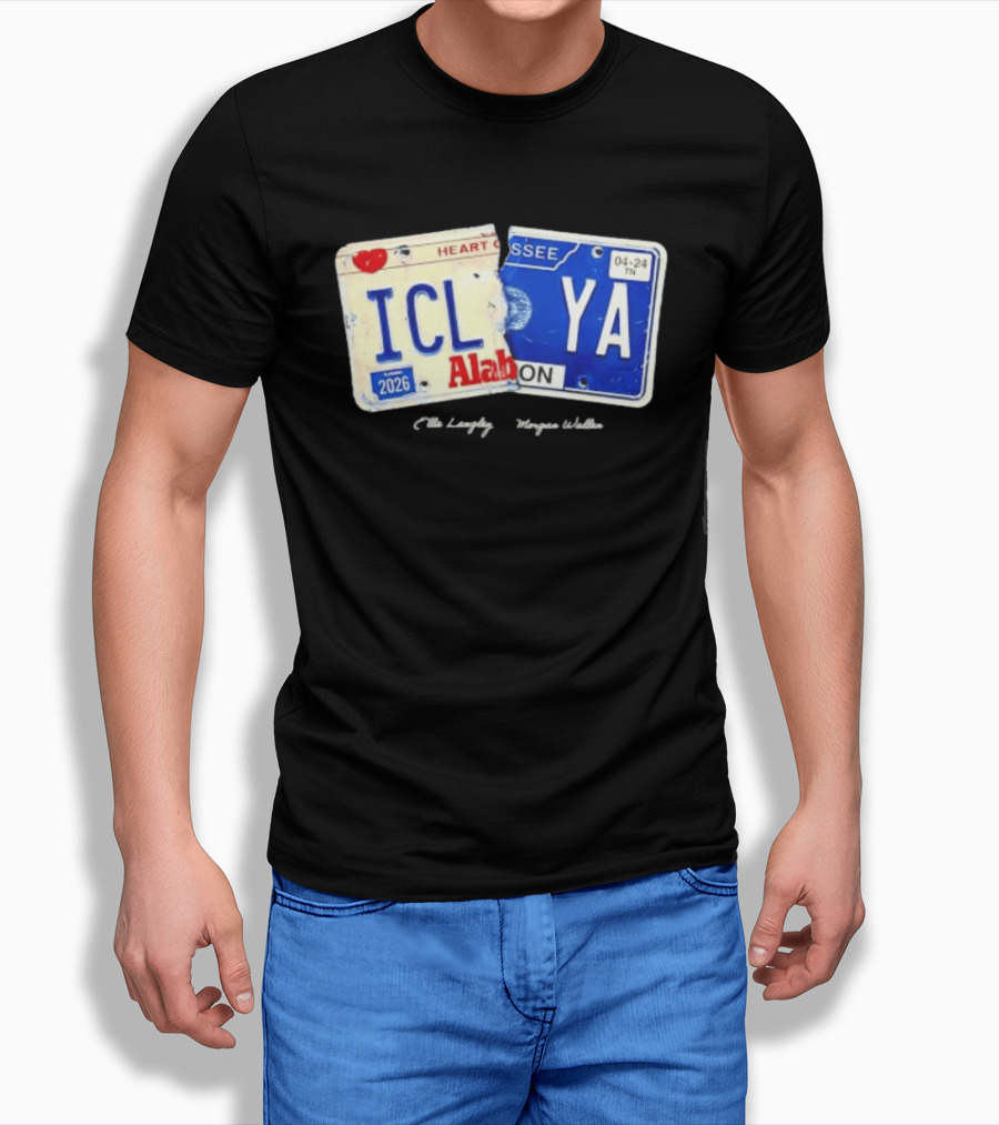 I Can't Love You Anymore Alabama Tennessee License Plate Heart Breakup T-Shirt