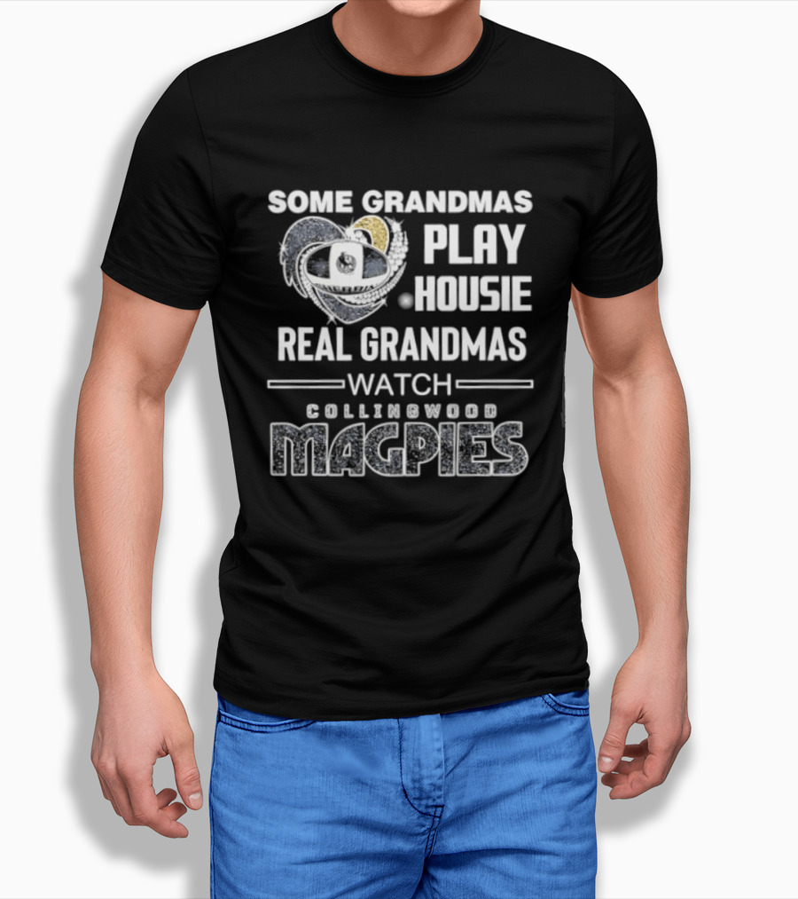 Some Grandmas Play Housie Real Grandmas Collingwood Magpies T-Shirt