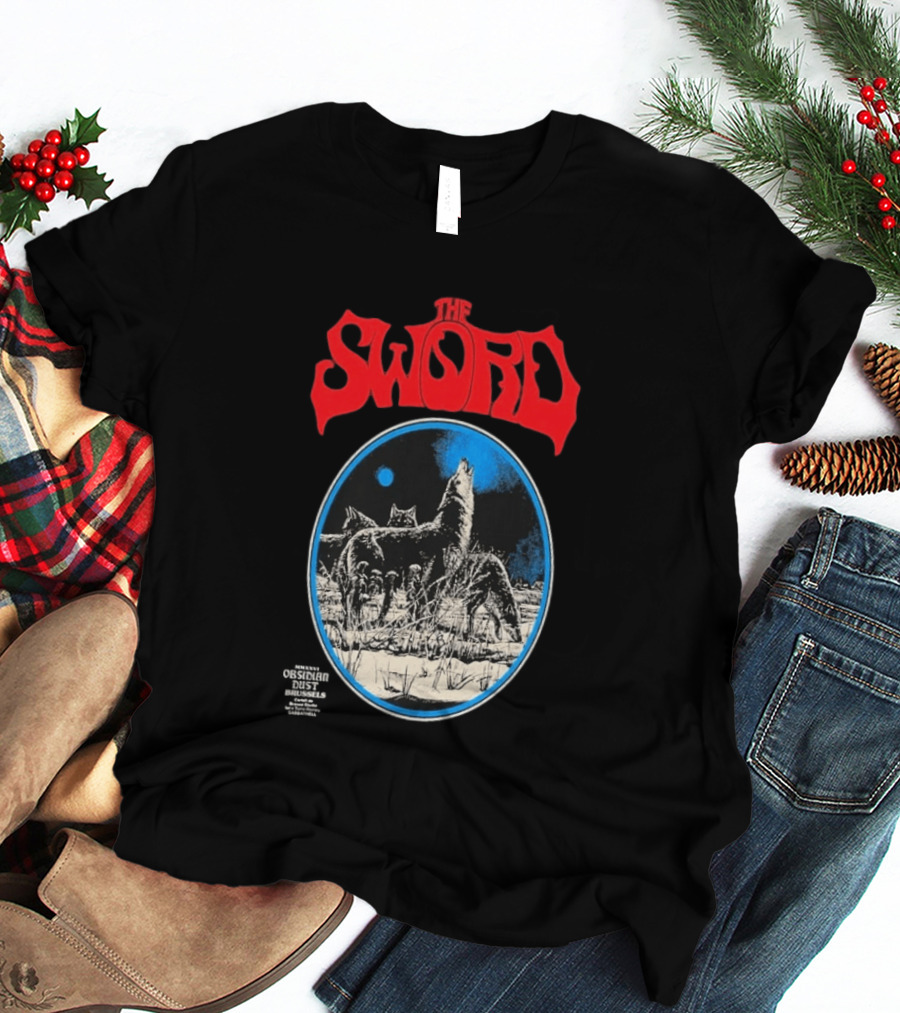 The Sword Brussels Belgium May 17 2026 Wolf Howling At Moon T-Shirt