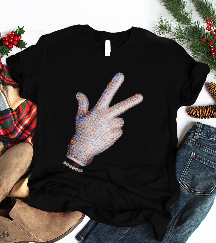 Captain Iceman New York Knicks Drake Iceman Sequined Glove Hand Gesture T-Shirt