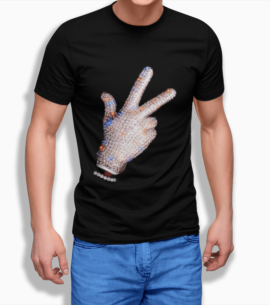 Captain Iceman New York Knicks Drake Iceman Sequined Glove Hand Gesture T-Shirt