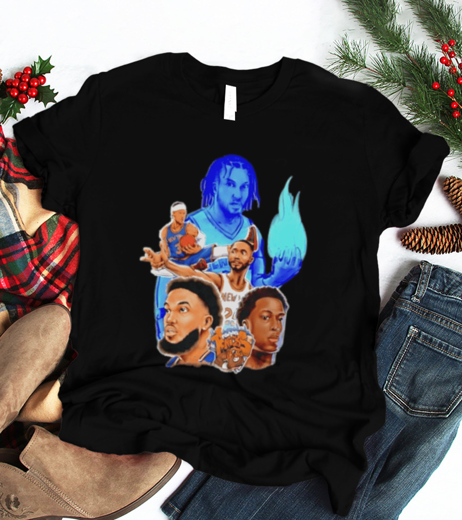 Knicks Jalen Brunson OG Anunoby Mikal Bridges Karl Anthony Towns Basketball T-Shirt