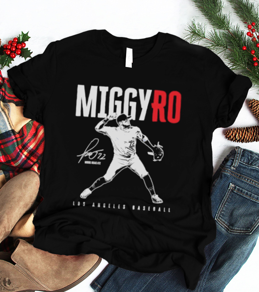 Miguel Rojas 72 Los Angeles Baseball MiggyRo Player Signature T-Shirt