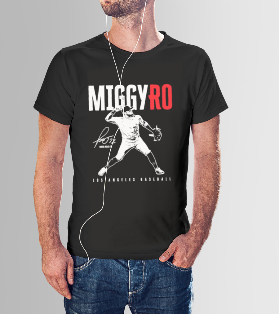 Miguel Rojas 72 Los Angeles Baseball MiggyRo Player Signature T-Shirt