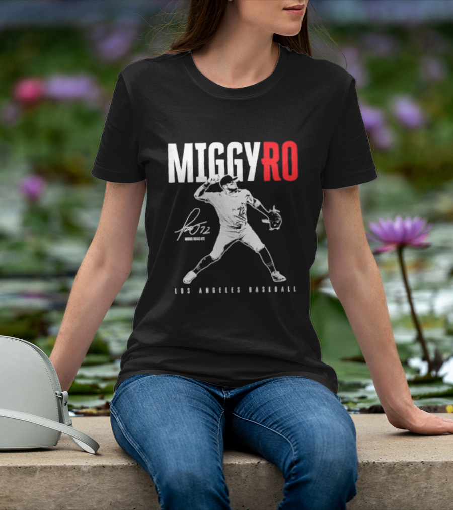 Miguel Rojas 72 Los Angeles Baseball MiggyRo Player Signature T-Shirt