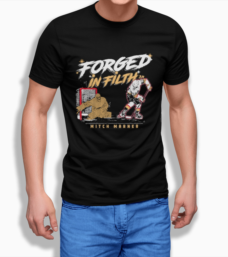 Forged In Filth Mitch Marner Hockey Player Motif T-Shirt