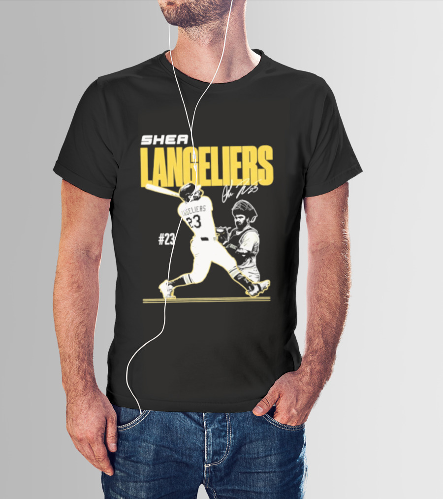 Shea Langeliers 23 Athletics Baseball Slugger Swing Signature T-Shirt