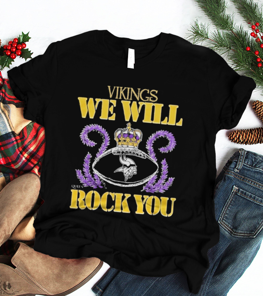 2026 Minnesota Vikings We Will Rock You Queen Tri Blend T-Shirt