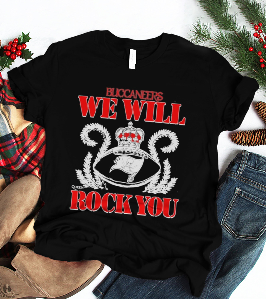 2026 Tampa Bay Buccaneers We Will Rock You Queen Tri Blend T-Shirt