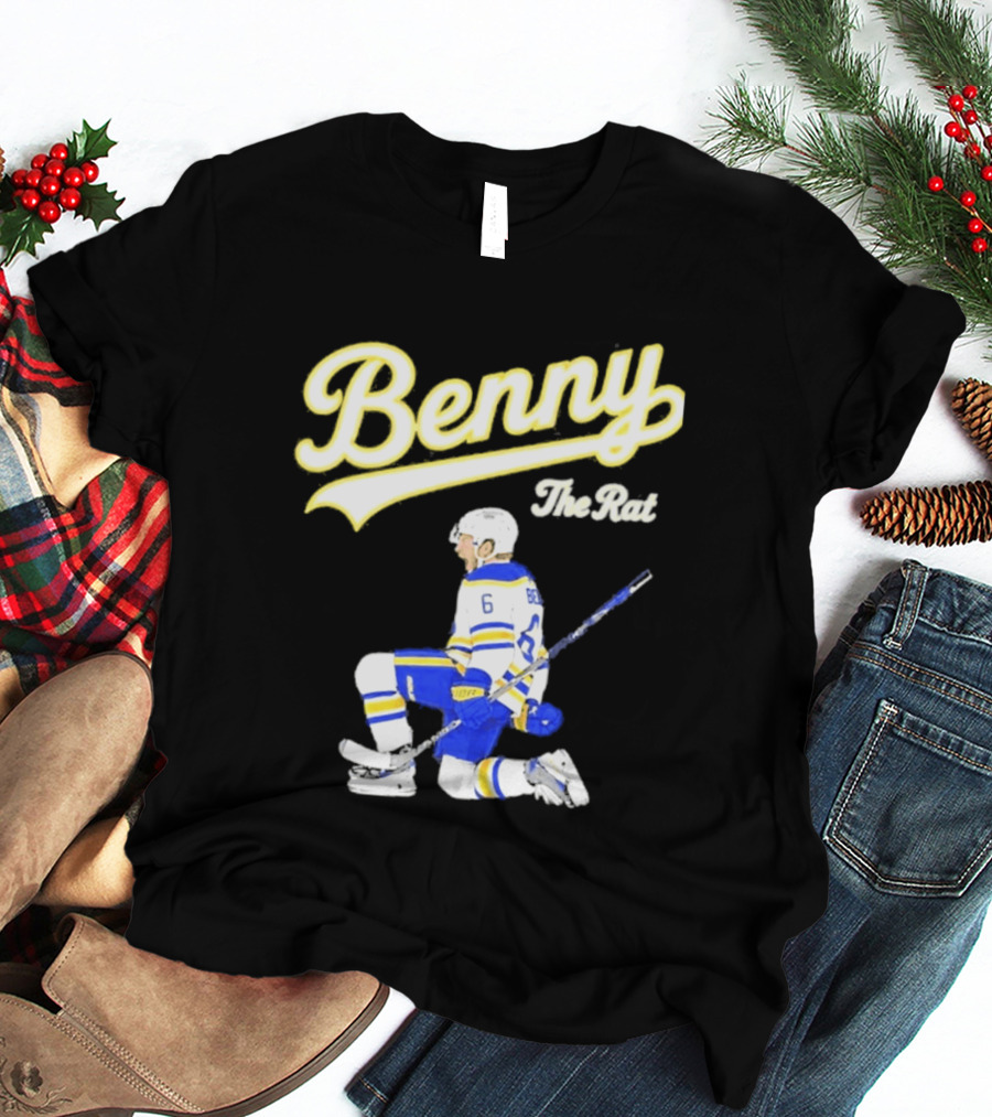 Benny The Rat Buffalo Sabres Number 6 Hockey Player Kneeling T-Shirt